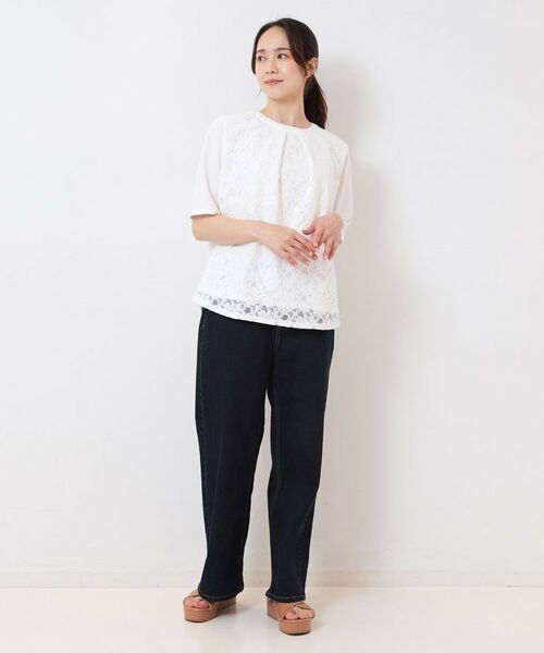 CORDIER / コルディア カットソー | 【洗える】フラワーレースプルオーバージャージ | 詳細10