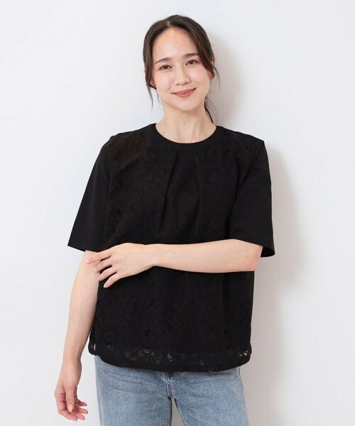 CORDIER / コルディア カットソー | 【洗える】フラワーレースプルオーバージャージ | 詳細12