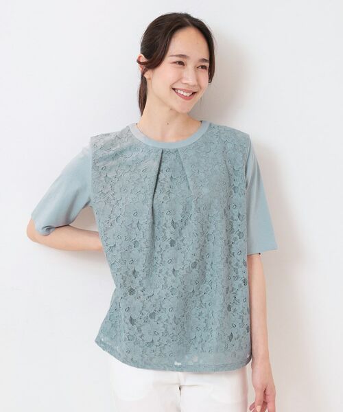 CORDIER / コルディア カットソー | 【洗える】フラワーレースプルオーバージャージ | 詳細16