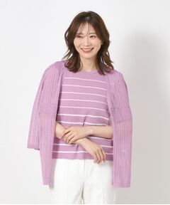 CORDIER / コルディア カーディガン・ボレロ | 【M～3Lサイズ／麻混／洗える】シャインリノ サマーニットVカーディガン