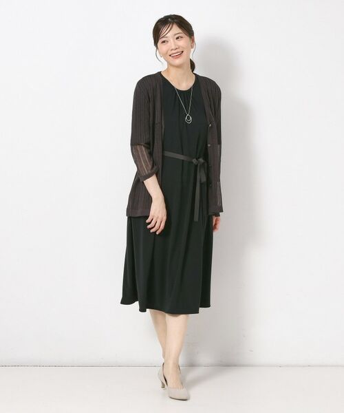 CORDIER / コルディア カーディガン・ボレロ | 【M～3Lサイズ／麻混／洗える】シャインリノ サマーニットVカーディガン | 詳細13