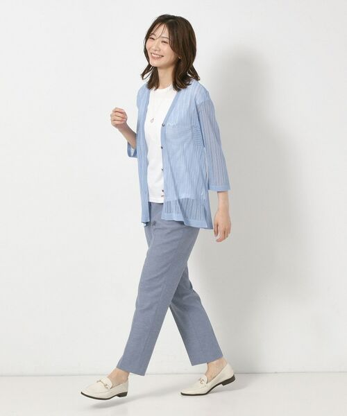 CORDIER / コルディア カーディガン・ボレロ | 【M～3Lサイズ／麻混／洗える】シャインリノ サマーニットVカーディガン | 詳細17