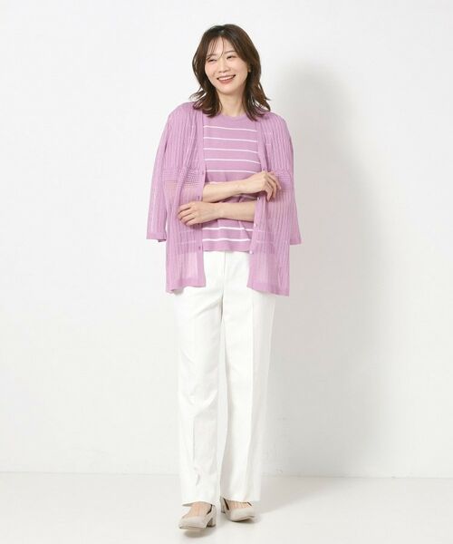 CORDIER / コルディア カーディガン・ボレロ | 【M～3Lサイズ／麻混／洗える】シャインリノ サマーニットVカーディガン | 詳細20