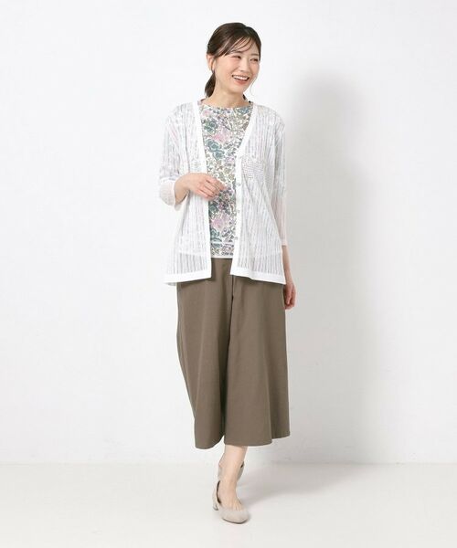CORDIER / コルディア カーディガン・ボレロ | 【M～3Lサイズ／麻混／洗える】シャインリノ サマーニットVカーディガン | 詳細9