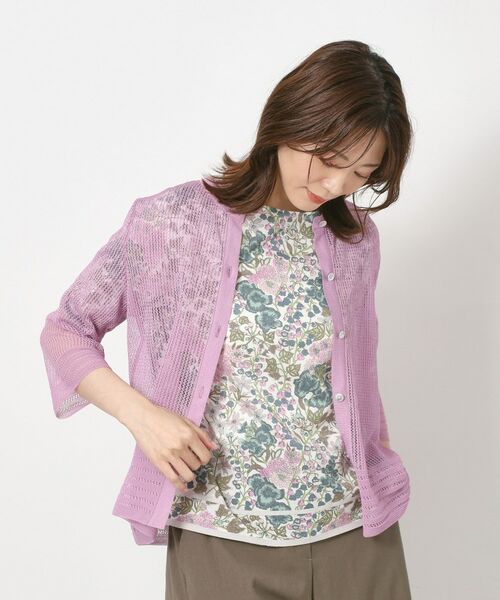 CORDIER / コルディア カーディガン・ボレロ | 【M~3Lサイズ/麻混/洗える】シャインリノ サマーニットカーディガン | 詳細11