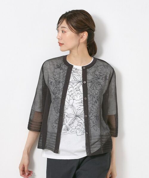 CORDIER / コルディア カーディガン・ボレロ | 【M~3Lサイズ/麻混/洗える】シャインリノ サマーニットカーディガン | 詳細7