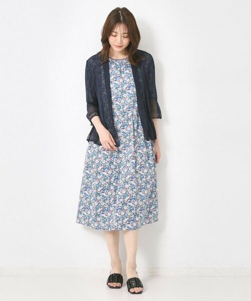 CORDIER / コルディア カーディガン・ボレロ | 【M~4Lサイズ】シャインリノ麻混レース柄カーディガン | 詳細16