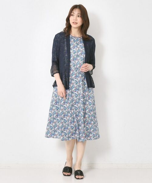 CORDIER / コルディア カーディガン・ボレロ | 【M~4Lサイズ】シャインリノ麻混レース柄カーディガン | 詳細17