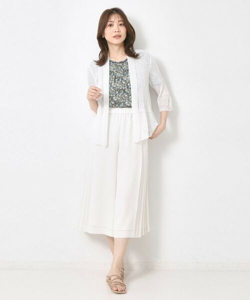 CORDIER / コルディア カーディガン・ボレロ | 【M~4Lサイズ】シャインリノ麻混レース柄カーディガン | 詳細20
