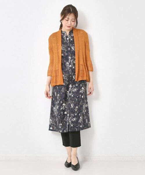 CORDIER / コルディア カーディガン・ボレロ | 【M~4Lサイズ】シャインリノ麻混レース柄カーディガン | 詳細8