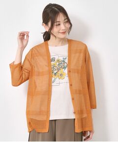 CORDIER / コルディア カーディガン・ボレロ | 【M～4Lサイズ/手洗い可】シャインリノ麻混ミドル丈カーディガン