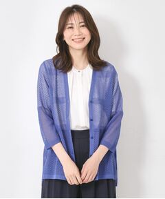 CORDIER / コルディア カーディガン・ボレロ | 【M～4Lサイズ/手洗い可】シャインリノ麻混ミドル丈カーディガン