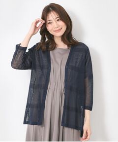 CORDIER / コルディア カーディガン・ボレロ | 【M～4Lサイズ/手洗い可】シャインリノ麻混ミドル丈カーディガン