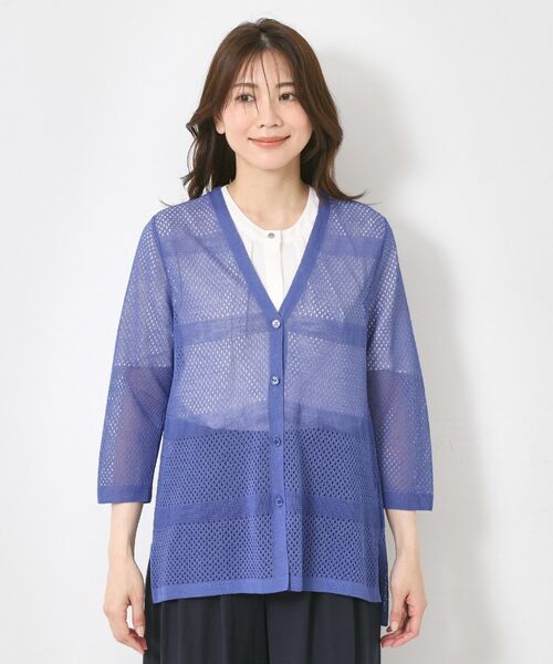 CORDIER / コルディア カーディガン・ボレロ | 【M~4Lサイズ/手洗い可】シャインリノ麻混ミドル丈カーディガン | 詳細1