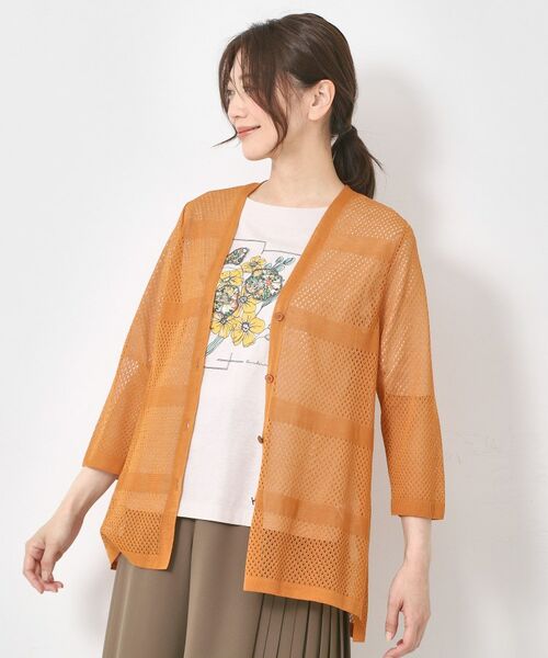 CORDIER / コルディア カーディガン・ボレロ | 【M~4Lサイズ/手洗い可】シャインリノ麻混ミドル丈カーディガン | 詳細11