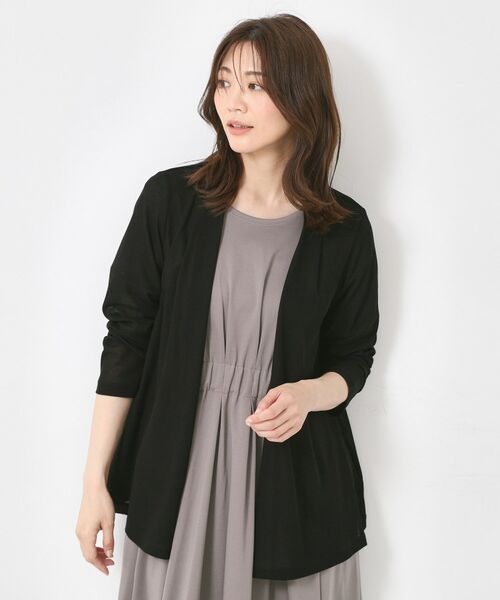 CORDIER / コルディア カーディガン・ボレロ | 【M~4Lサイズ/接触冷感/手洗い可】シアータックジャージカーディガン(ブラック(019))