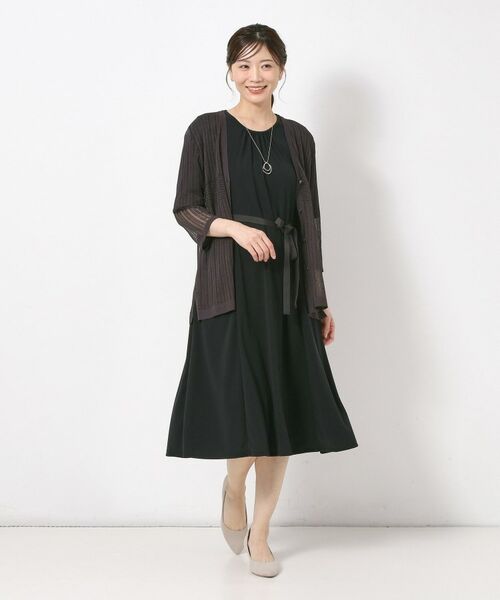 CORDIER / コルディア ミニ丈・ひざ丈ワンピース | 【接触冷感／洗える／M～4Lサイズ】ドライタッチ 美シルエットジャージワンピース | 詳細10