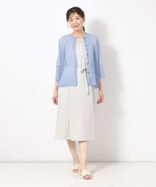 CORDIER / コルディア ミニ丈・ひざ丈ワンピース | 【接触冷感／洗える／M～4Lサイズ】ドライタッチ 美シルエットジャージワンピース | 詳細14