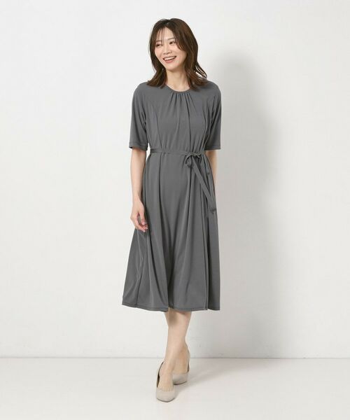 CORDIER / コルディア ミニ丈・ひざ丈ワンピース | 【接触冷感／洗える／M～4Lサイズ】ドライタッチ 美シルエットジャージワンピース | 詳細17