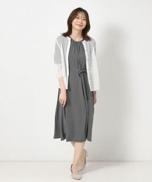 CORDIER / コルディア ミニ丈・ひざ丈ワンピース | 【接触冷感／洗える／M～4Lサイズ】ドライタッチ 美シルエットジャージワンピース | 詳細18