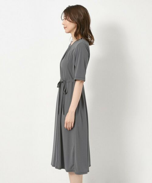 CORDIER / コルディア ミニ丈・ひざ丈ワンピース | 【接触冷感／洗える／M～4Lサイズ】ドライタッチ 美シルエットジャージワンピース | 詳細2