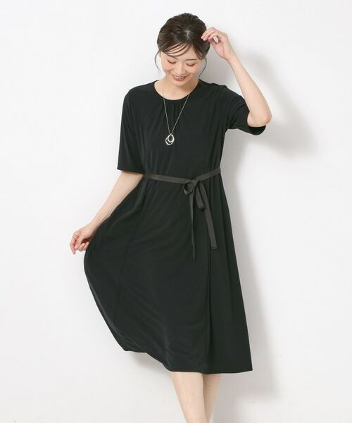 CORDIER / コルディア ミニ丈・ひざ丈ワンピース | 【接触冷感／洗える／M～4Lサイズ】ドライタッチ 美シルエットジャージワンピース | 詳細8