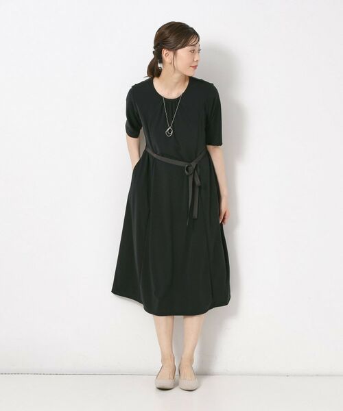 CORDIER / コルディア ミニ丈・ひざ丈ワンピース | 【接触冷感／洗える／M～4Lサイズ】ドライタッチ 美シルエットジャージワンピース | 詳細9
