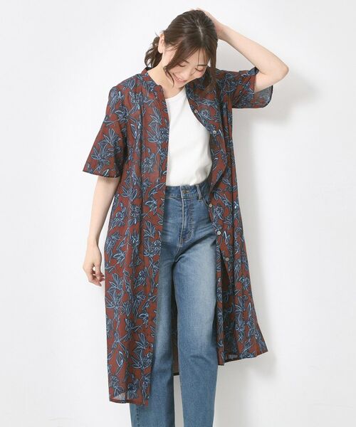 CORDIER / コルディア ミニ丈・ひざ丈ワンピース | フラワーローンワンピース(モカブラウン(142))