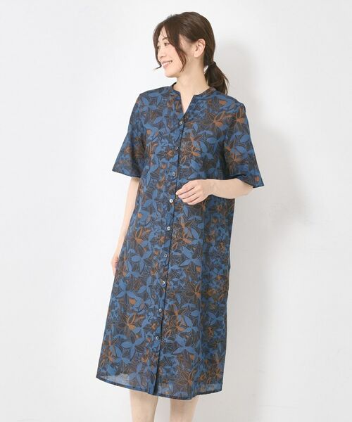 CORDIER / コルディア ミニ丈・ひざ丈ワンピース | フラワーローンワンピース(ネイビー(194))