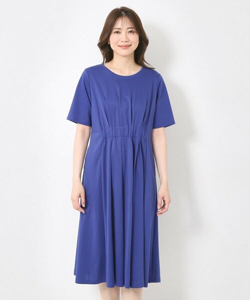 CORDIER / コルディア ミニ丈・ひざ丈ワンピース | 【M～4Lサイズ／手洗い可】シェルジャージ ワンピース | 詳細1