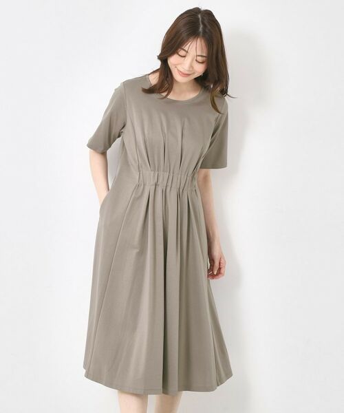 CORDIER / コルディア ミニ丈・ひざ丈ワンピース | 【M～4Lサイズ／手洗い可】シェルジャージ ワンピース | 詳細12