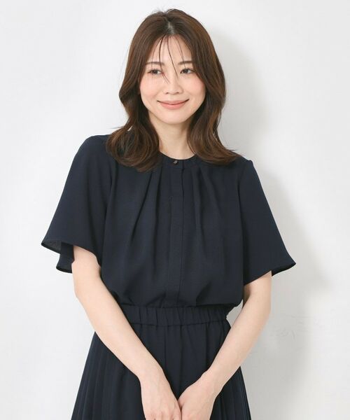 CORDIER / コルディア シャツ・ブラウス | 【M~4Lサイズ/セットアップ/手洗い可】ジョーゼットブラウス(ネイビー(094))