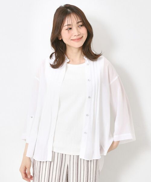 CORDIER / コルディア シャツ・ブラウス | 【M~4Lサイズ/洗える】シアードライシャツ(ホワイト(002))