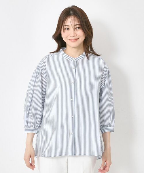CORDIER / コルディア シャツ・ブラウス | 【M~4Lサイズ】ライトシアーストライプロングシャツ | 詳細1