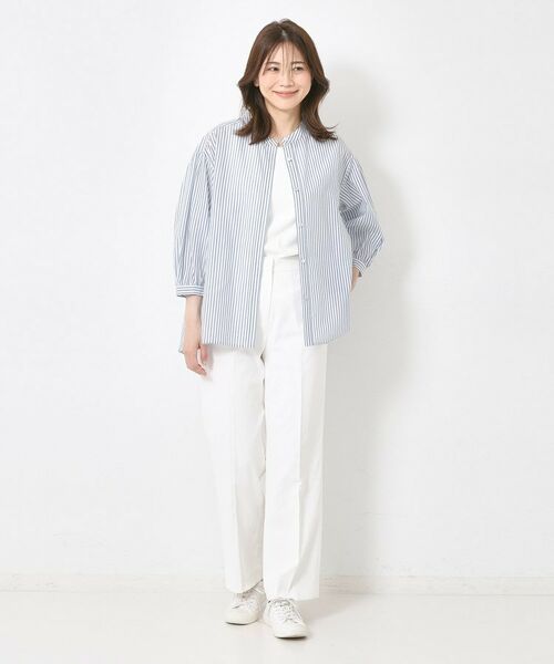 CORDIER / コルディア シャツ・ブラウス | 【M~4Lサイズ】ライトシアーストライプロングシャツ | 詳細12