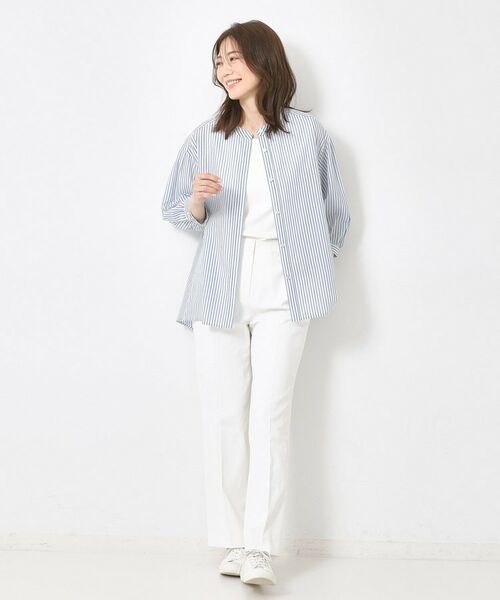 CORDIER / コルディア シャツ・ブラウス | 【M~4Lサイズ】ライトシアーストライプロングシャツ | 詳細13