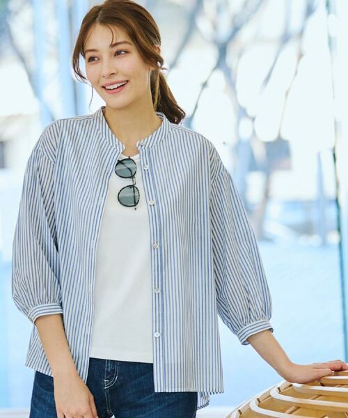 CORDIER / コルディア シャツ・ブラウス | 【M~4Lサイズ】ライトシアーストライプロングシャツ | 詳細16