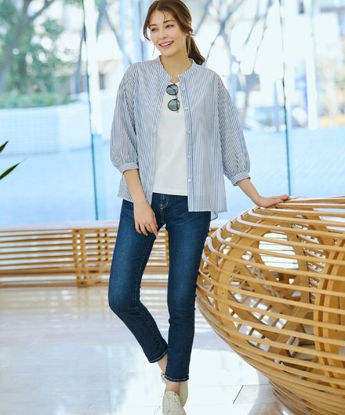 CORDIER / コルディア シャツ・ブラウス | 【M~4Lサイズ】ライトシアーストライプロングシャツ | 詳細19