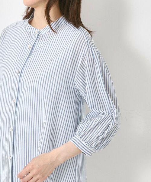 CORDIER / コルディア シャツ・ブラウス | 【M~4Lサイズ】ライトシアーストライプロングシャツ | 詳細5