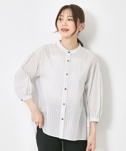 CORDIER / コルディア シャツ・ブラウス | 【M~4Lサイズ】ライトシアーストライプロングシャツ | 詳細7