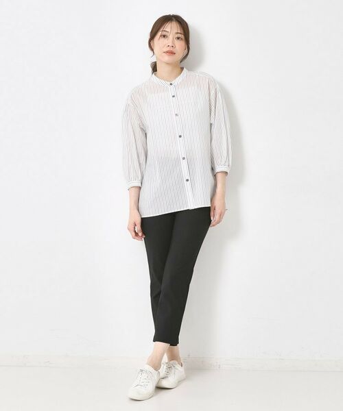 CORDIER / コルディア シャツ・ブラウス | 【M~4Lサイズ】ライトシアーストライプロングシャツ | 詳細8
