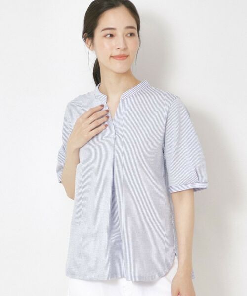 CORDIER / コルディア カットソー | 【洗える/一枚着でサマになる】サッカーストライプ プルオーバージャージ | 詳細11