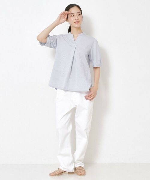 CORDIER / コルディア カットソー | 【洗える/一枚着でサマになる】サッカーストライプ プルオーバージャージ | 詳細13