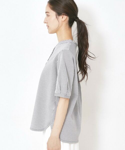 CORDIER / コルディア カットソー | 【洗える/一枚着でサマになる】サッカーストライプ プルオーバージャージ | 詳細2