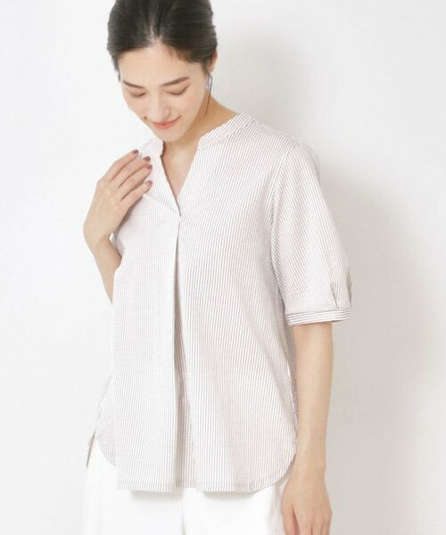 CORDIER / コルディア カットソー | 【洗える/一枚着でサマになる】サッカーストライプ プルオーバージャージ | 詳細8