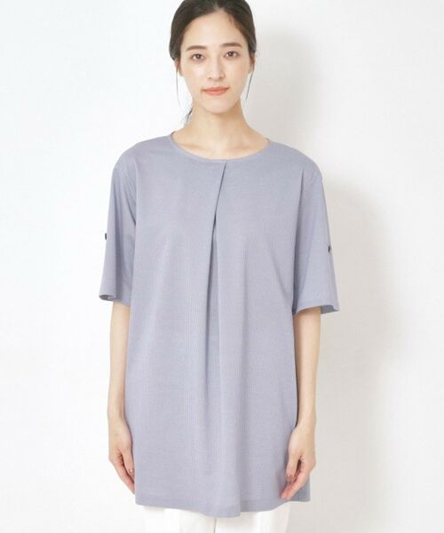 CORDIER / コルディア チュニック | 【洗える/袖丈変化】涼しく着映えるハイゲージストライプチュニック | 詳細1