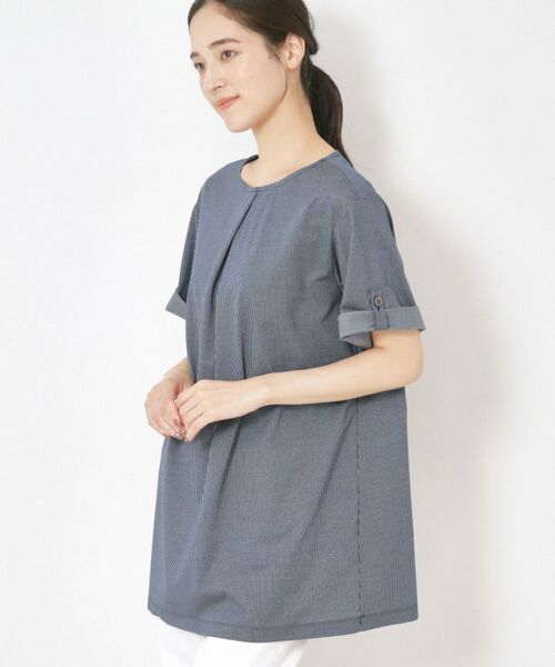 CORDIER / コルディア チュニック | 【洗える/袖丈変化】涼しく着映えるハイゲージストライプチュニック | 詳細13