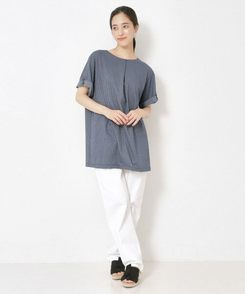 CORDIER / コルディア チュニック | 【洗える/袖丈変化】涼しく着映えるハイゲージストライプチュニック | 詳細15