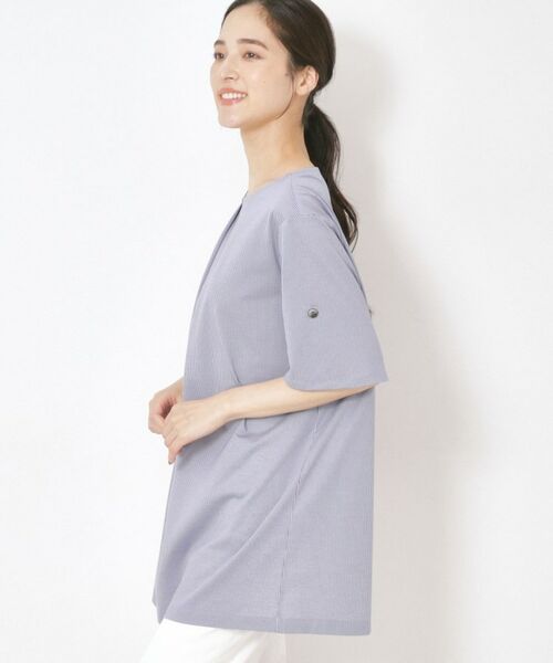 CORDIER / コルディア チュニック | 【洗える/袖丈変化】涼しく着映えるハイゲージストライプチュニック | 詳細18