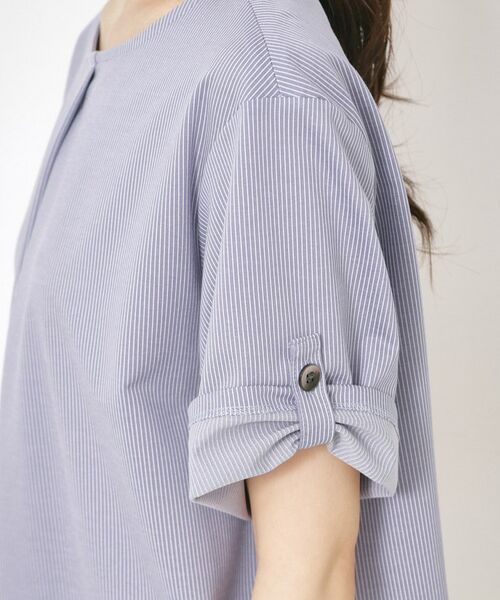 CORDIER / コルディア チュニック | 【洗える/袖丈変化】涼しく着映えるハイゲージストライプチュニック | 詳細7